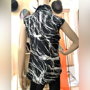 marble black and white top size XS